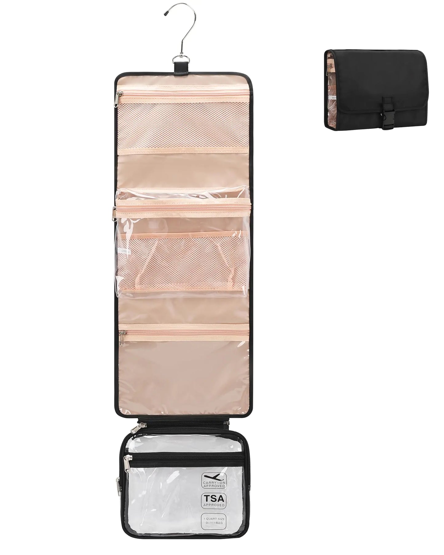 Relavel Travel Makeup Bag Hanging Toiletry Bag for Women Men TSA Approved Clear Bag Toiletries Waterproof Cosmetic Bag Toiletry Bag Travel Toiletry Organizer for Bathroom Shower Large Size