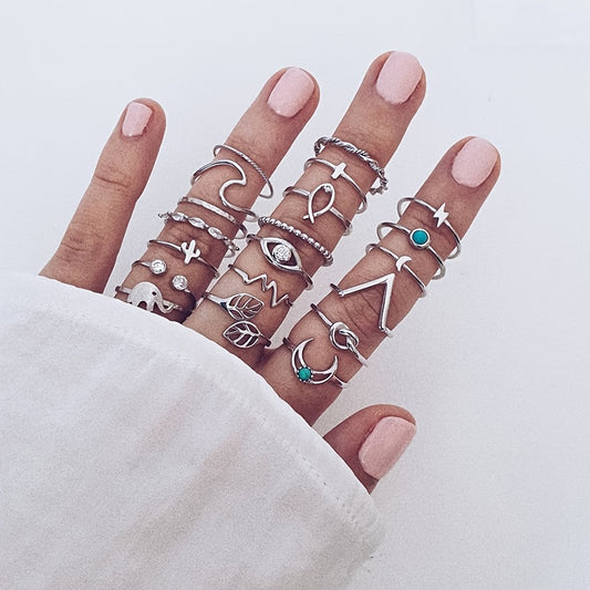 20 Pc Boho Knuckle Stackable Rings