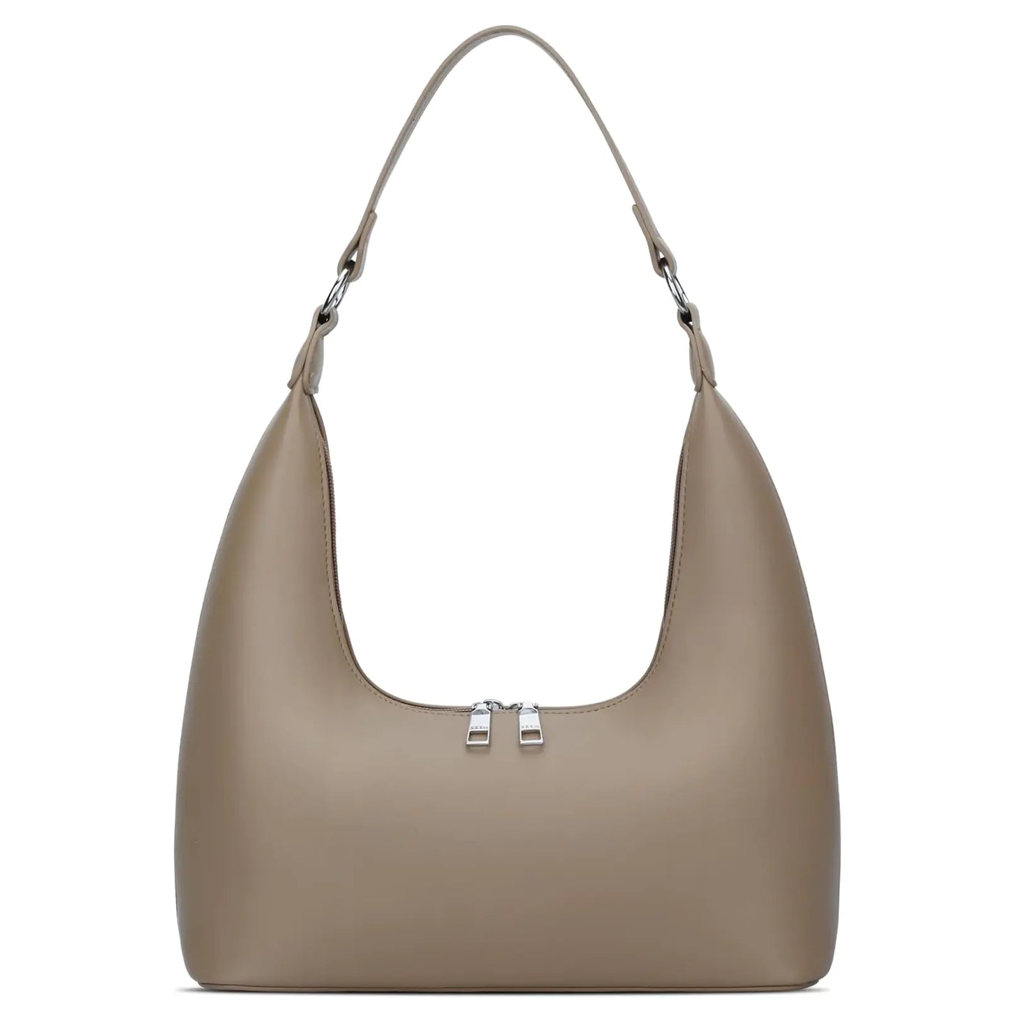 KKXIU Shoulder Bags for Women Underarm Hobo Handbag Clutch Crossbody Purse with Removable Strap and Zipper Closure (A-Apricot)