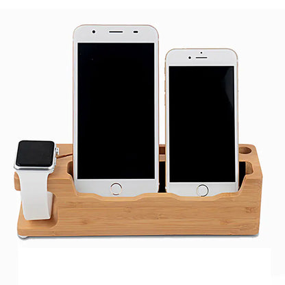 Creative Apple Watch Stand with Dual Phone Holder