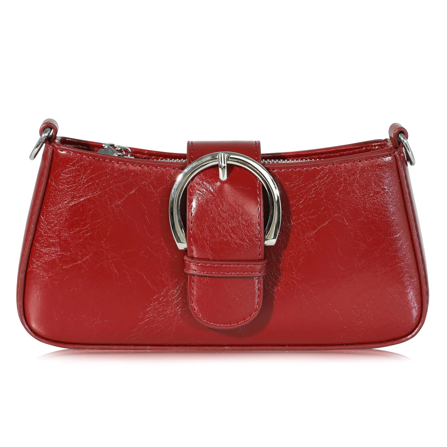 JENSVOIR Clutch Purse for Women - Red Evening Purse Small PU Leather Shoulder Bag Mini Clutch Purse with Zipper Closure