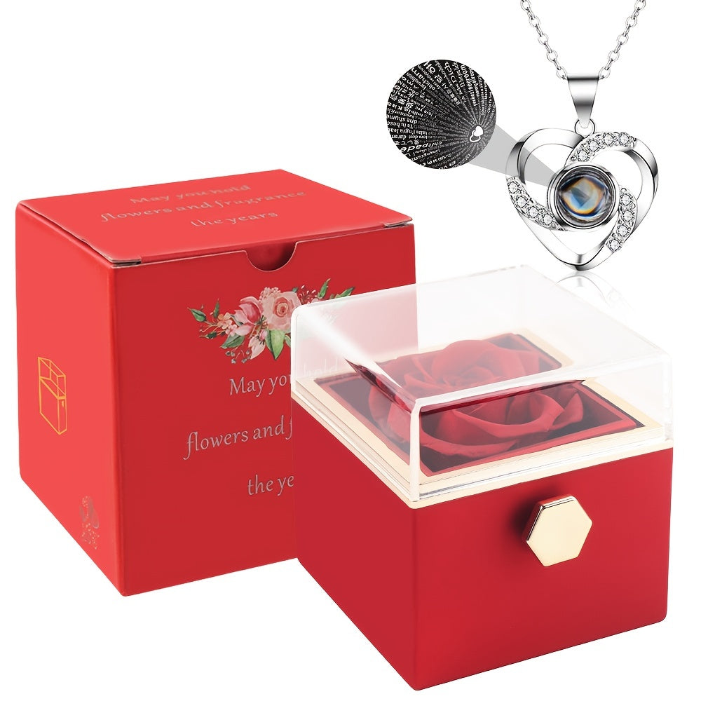 Rose Fragrance Soap Flower and Necklace Gift Box