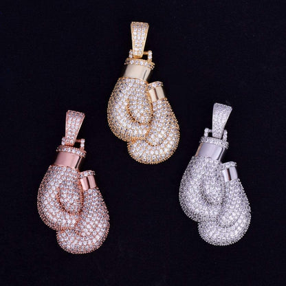 KMASAL Punk Iced Out Boxing Gloves Chain - Uniquely In The Bag