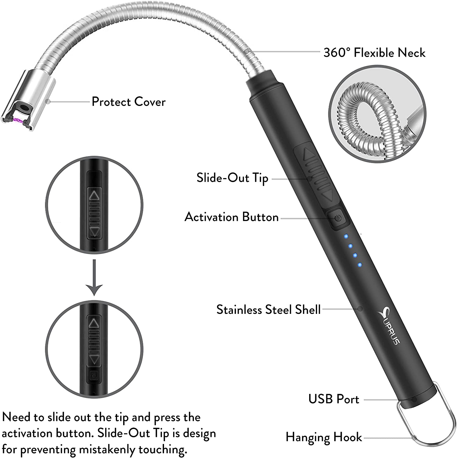 Candle Lighter Rechargeable Electric Arc