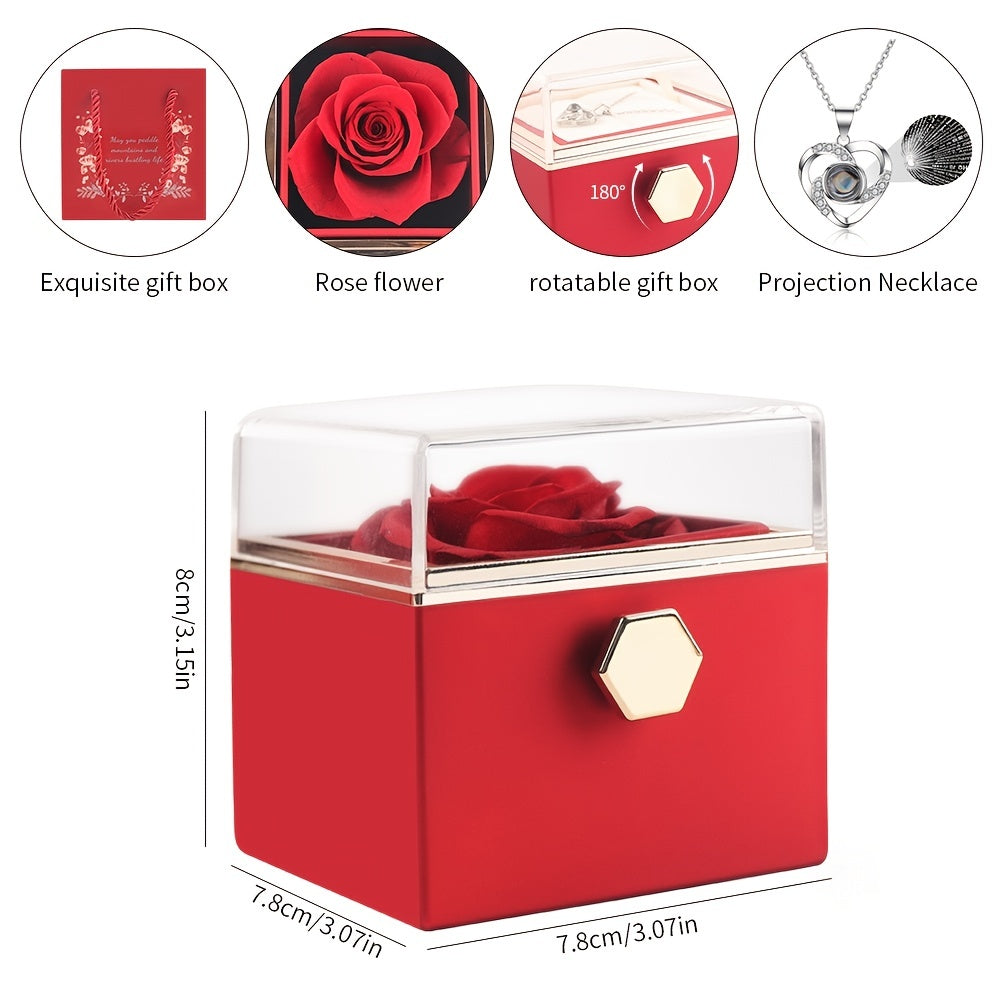 Rose Fragrance Soap Flower and Necklace Gift Box